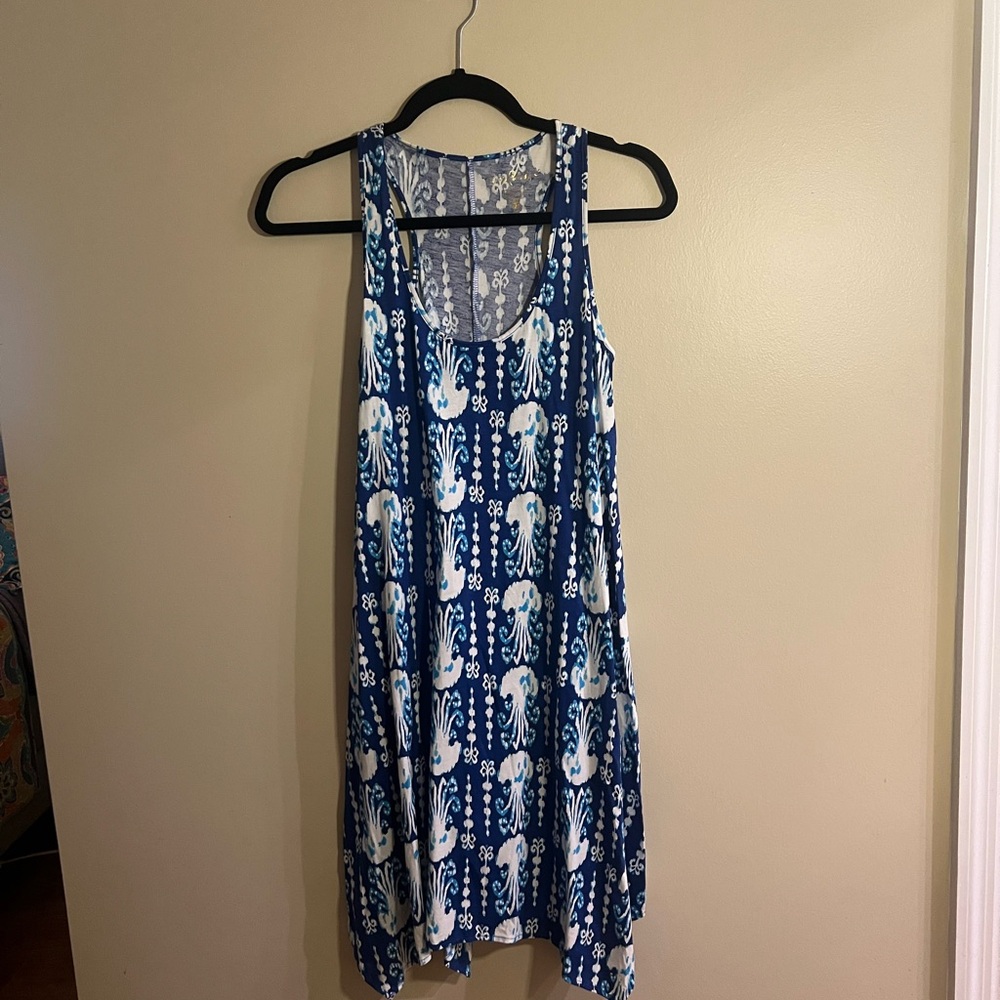 Lilly Pulitzer Blue and White Cotton Dress